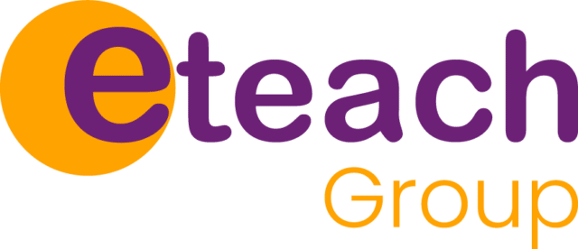 Eteach Group logo with a purple “eteach” wordmark, an orange circular background behind the “e,” and “Group” in orange to the right.
