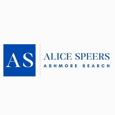 Alice Speers Ashmore Search logo with white “AS” initials in a blue square and the text “Alice Speers Ashmore Search” in blue to the right.