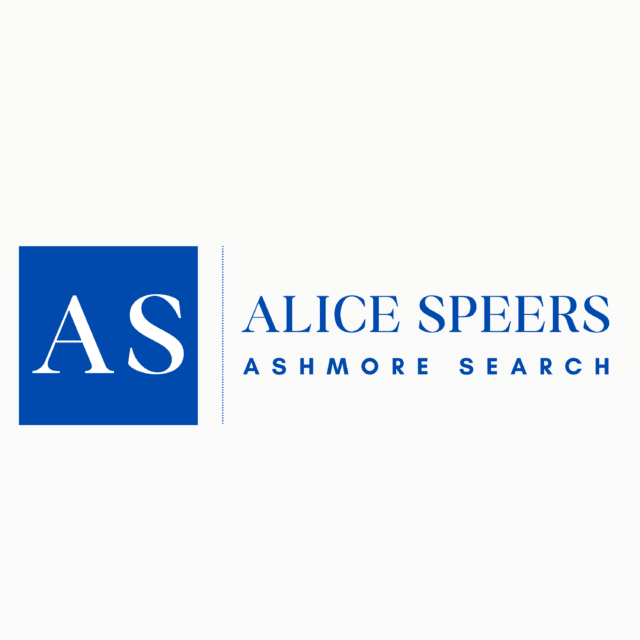 Alice Speers Ashmore Search logo with white “AS” initials in a blue square and the text “Alice Speers Ashmore Search” in blue to the right.