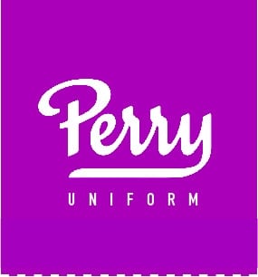 Perry Uniform logo in white script on a purple background with “UNIFORM” in uppercase below.