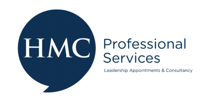 HMC Professional Services logo with a navy speech bubble containing “HMC,” the words “Professional Services,” and the tagline “Leadership Appointments & Consultancy.”