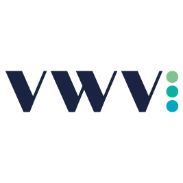 VWV logo featuring stylized navy “W” shapes with three coloured dots on the right.