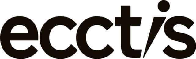 Ecctis logo in black lowercase lettering, featuring a stylised “i” formed by a diagonal stroke and circular dot.