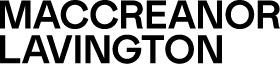 Maccreanor Lavington logo in bold black uppercase text arranged across two lines.